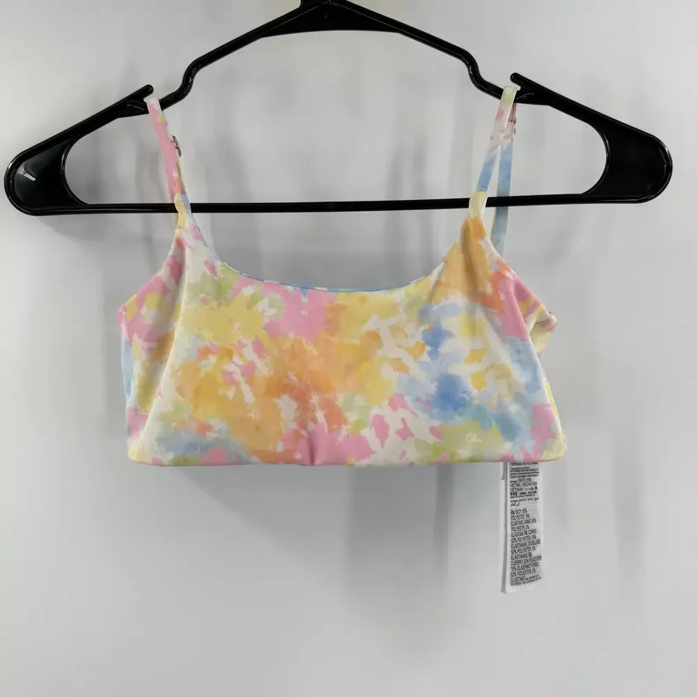 BILLABONG GIRLS Bikini Top Size 12 NEW On A Rainbow Reversible NWOT Tie Dye Swim